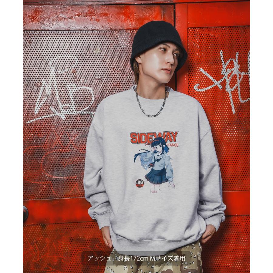 トレーナー メンズ SIDEWAY STANCE サイドウェイスタンス 裏毛 スウェットトレーナー 90s漫画プリント アメカジ ストリート カジュアル 韓国 古着 | improves | 12