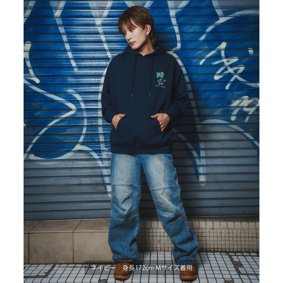 パーカー メンズ SIDEWAY STANCE サイドウェイスタンス カモフラベアプリント 裏毛 スウェット フーディー カジュアル Y2K ストリート 90s古着MIX 韓国 | improves | 10