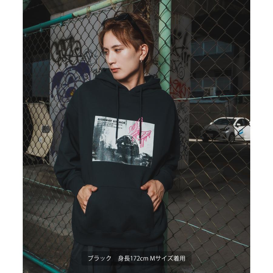 パーカー メンズ SIDEWAY STANCE サイドウェイスタンス フォトプリント 裏毛 スウェット フーディー カジュアル Y2K ストリート 90s古着MIX 韓国 | improves | 05