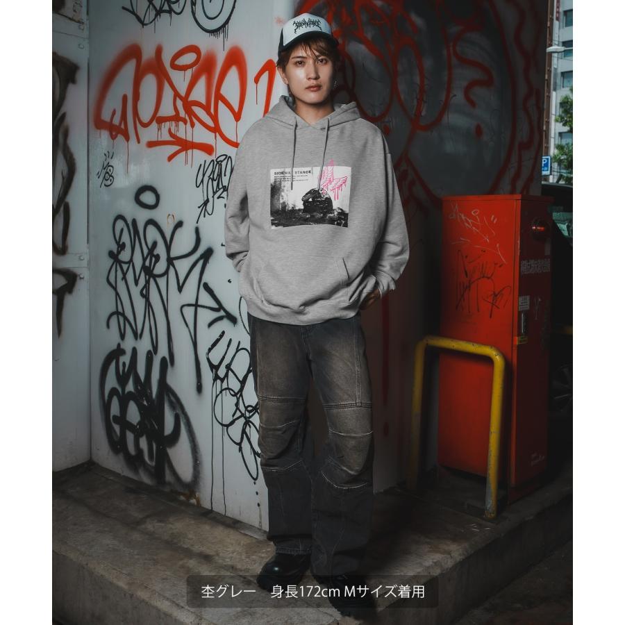パーカー メンズ SIDEWAY STANCE サイドウェイスタンス フォトプリント 裏毛 スウェット フーディー カジュアル Y2K ストリート 90s古着MIX 韓国 | improves | 11