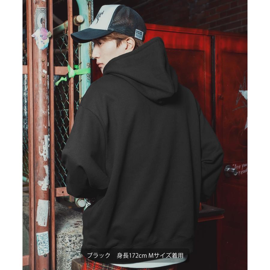 パーカー メンズ レディース バニースカル プルオーバーパーカー スウェット 裏毛 プリント ビッグシルエット オーバーサイズ ストリート 韓国ファッション | improves | 05