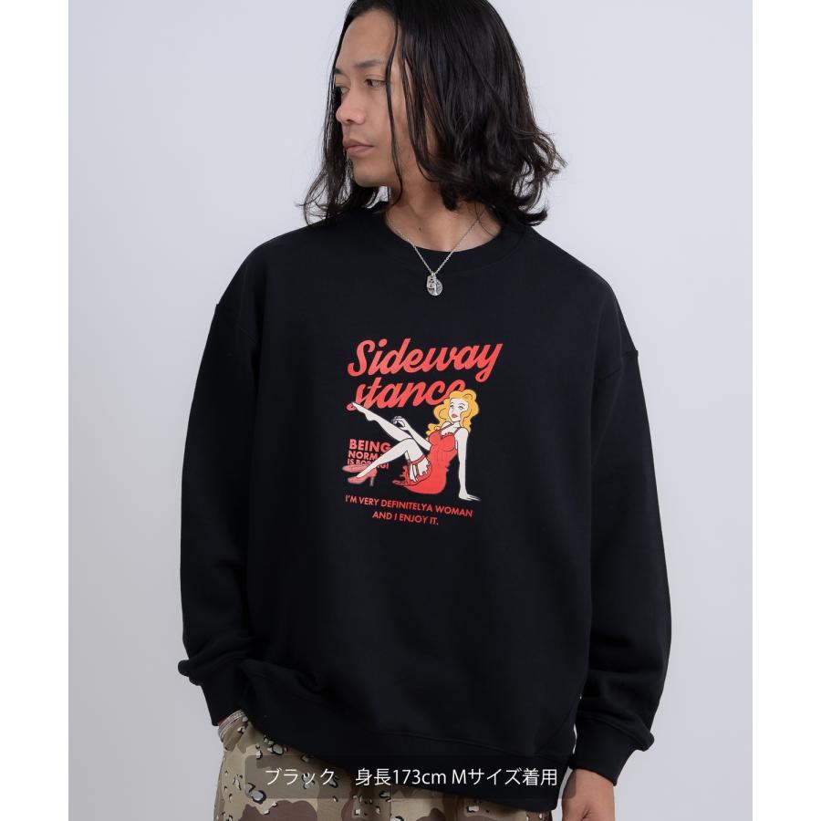 トレーナー メンズ SIDEWAY STANCE サイドウェイスタンス 裏毛 スウェットトレーナー レトロウーマン アメカジ ストリート カジュアル 韓国 古着 | improves | 04