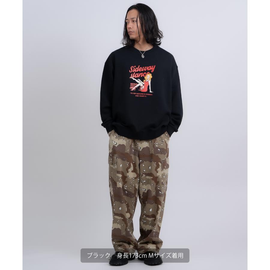 トレーナー メンズ SIDEWAY STANCE サイドウェイスタンス 裏毛 スウェットトレーナー レトロウーマン アメカジ ストリート カジュアル 韓国 古着 | improves | 06