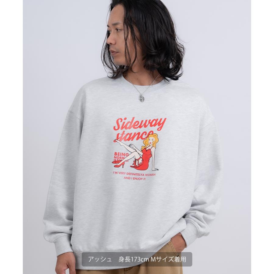トレーナー メンズ SIDEWAY STANCE サイドウェイスタンス 裏毛 スウェットトレーナー レトロウーマン アメカジ ストリート カジュアル 韓国 古着 | improves | 07