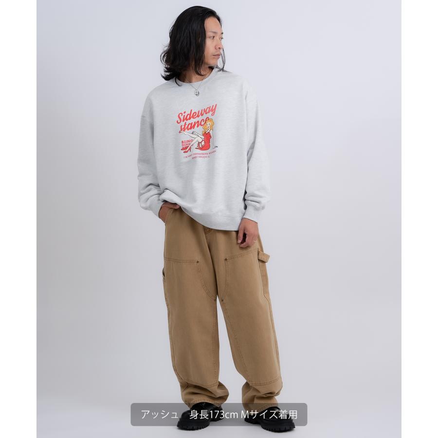トレーナー メンズ SIDEWAY STANCE サイドウェイスタンス 裏毛 スウェットトレーナー レトロウーマン アメカジ ストリート カジュアル 韓国 古着 | improves | 10