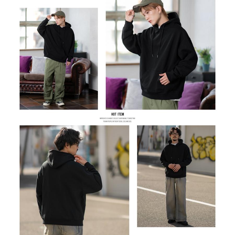 パーカー メンズ レディース SIDEWAY STANCE サイドウェイスタンス 無地 裏毛 スウェット プルオーバー フーディー 大きめ アメカジ スケーター ストリート | improves | 03