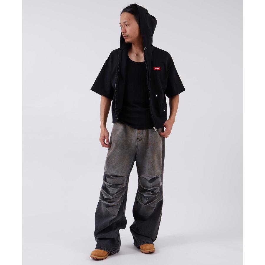 半袖シャツ メンズ サイドウェイスタンス ビッグシルエット 裏毛 カットソー 半袖T アメカジ カジュアル スケーター ストリート 古着MIX 韓国ファッション | improves | 09