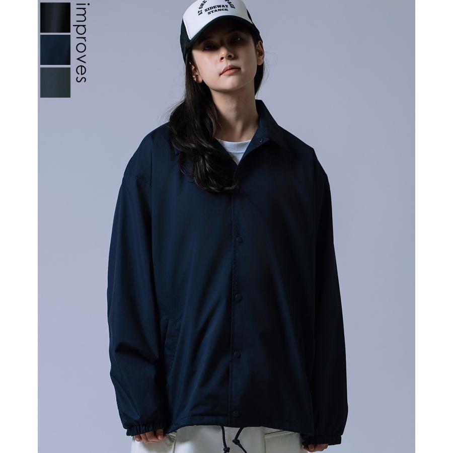 コーチジャケット メンズ レディース ライトアウター ブルゾン ジャンパー マット 質感 無地 オーバーサイズ ストリート 韓国ファッション | improves