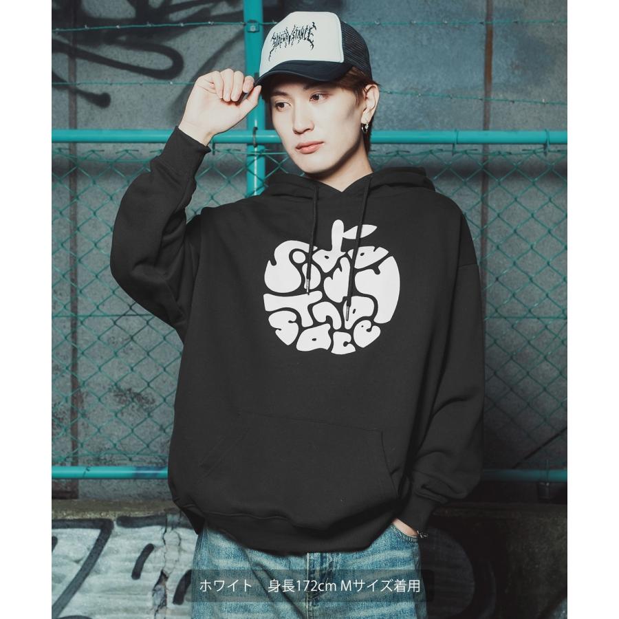 パーカー メンズ レディース メンズ レディース ビッグシルエット タイポアップル 裏毛 リンゴロゴ ビッグシルエット ストリート系 オーバーサイズ 古着MIX 韓国 | improves | 23