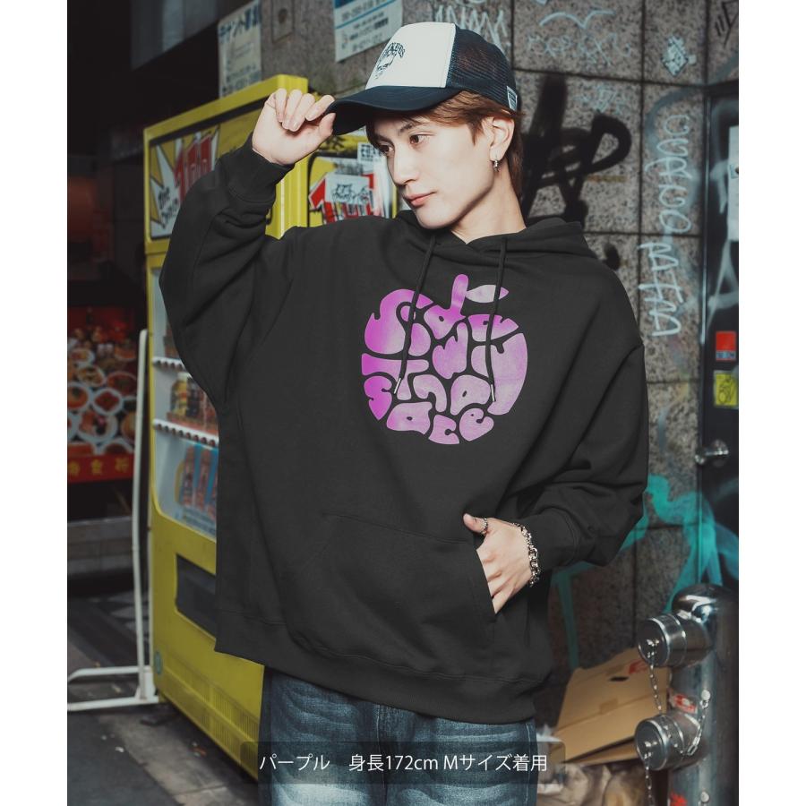 パーカー メンズ レディース メンズ レディース ビッグシルエット タイポアップル 裏毛 リンゴロゴ ビッグシルエット ストリート系 オーバーサイズ 古着MIX 韓国 | improves | 09