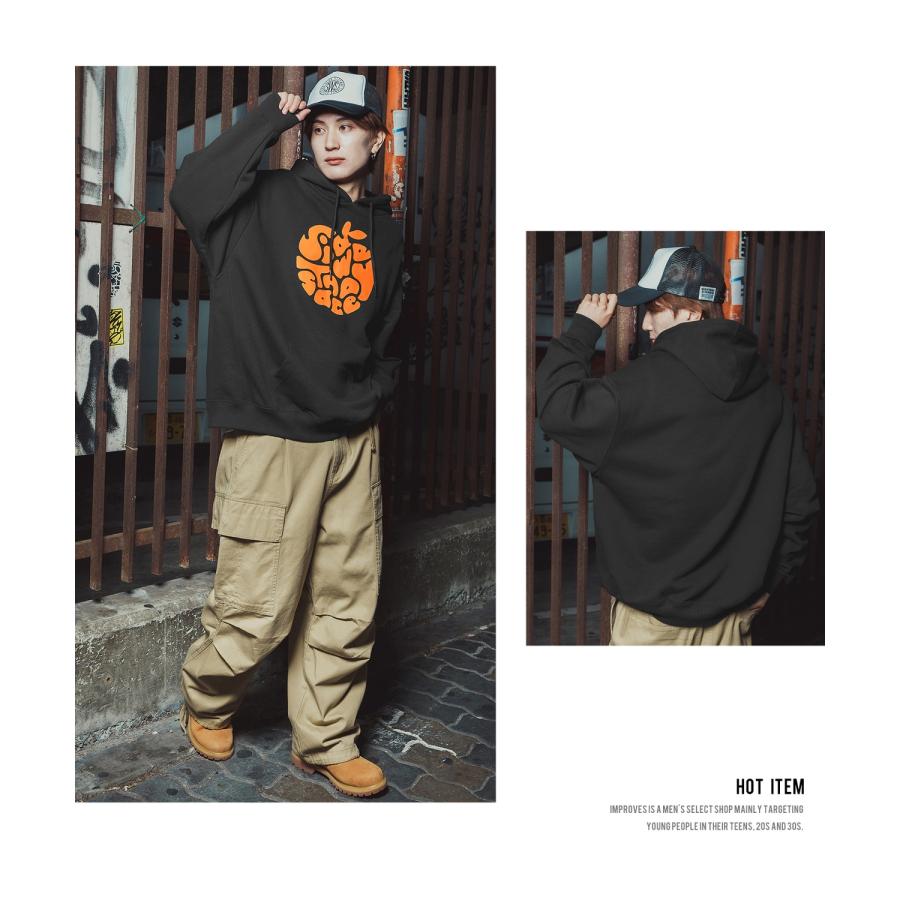 パーカー メンズ レディース メンズ レディース ビッグシルエット タイポアップル 裏毛 リンゴロゴ ビッグシルエット ストリート系 オーバーサイズ 古着MIX 韓国 | improves | 14