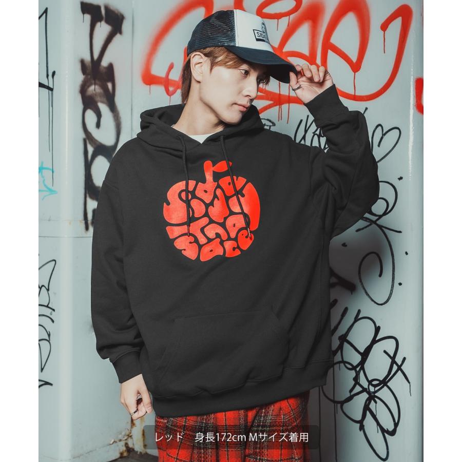 パーカー メンズ レディース メンズ レディース ビッグシルエット タイポアップル 裏毛 リンゴロゴ ビッグシルエット ストリート系 オーバーサイズ 古着MIX 韓国 | improves | 17