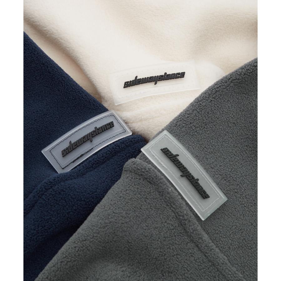 フリースプルオーバー メンズ レディース ハーフジップ トラックジャケット 長袖 シリコンワッペン オーバーサイズ ビッグシルエット ゆったり | improves | 17