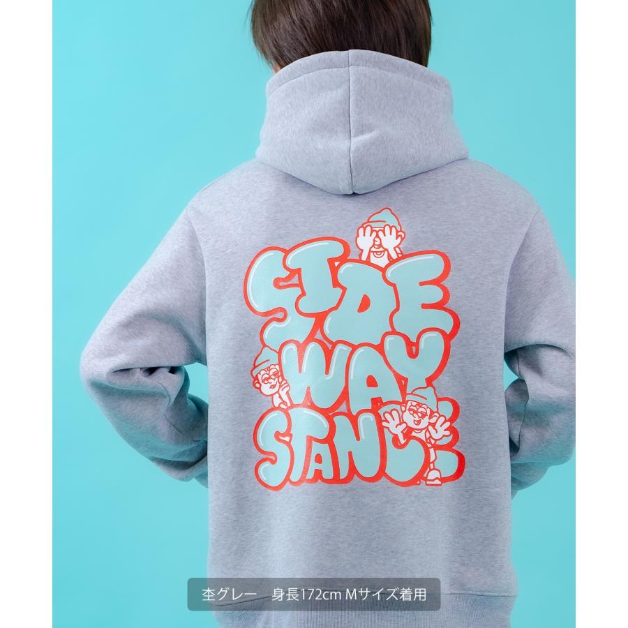 プルオーバーパーカー メンズ 裏起毛 フーディー バックプリント キャラクター ロゴ SIDEWAY STANCE オーバーサイズ ストリート ビッグシルエット | improves | 13