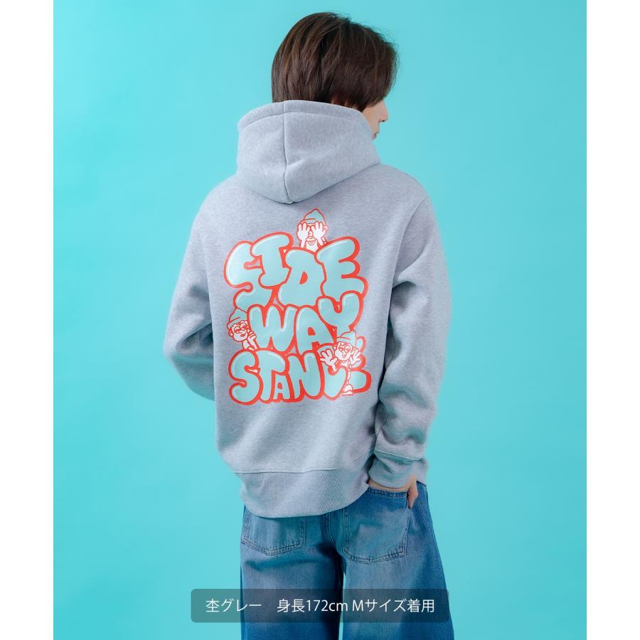 プルオーバーパーカー メンズ 裏起毛 フーディー バックプリント キャラクター ロゴ SIDEWAY STANCE オーバーサイズ ストリート ビッグシルエット | improves | 14
