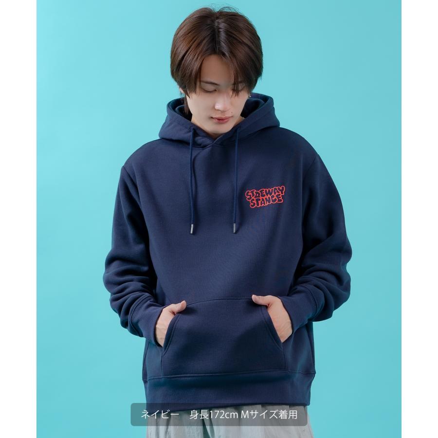 プルオーバーパーカー メンズ 裏起毛 フーディー バックプリント キャラクター ロゴ SIDEWAY STANCE オーバーサイズ ストリート ビッグシルエット | improves | 10