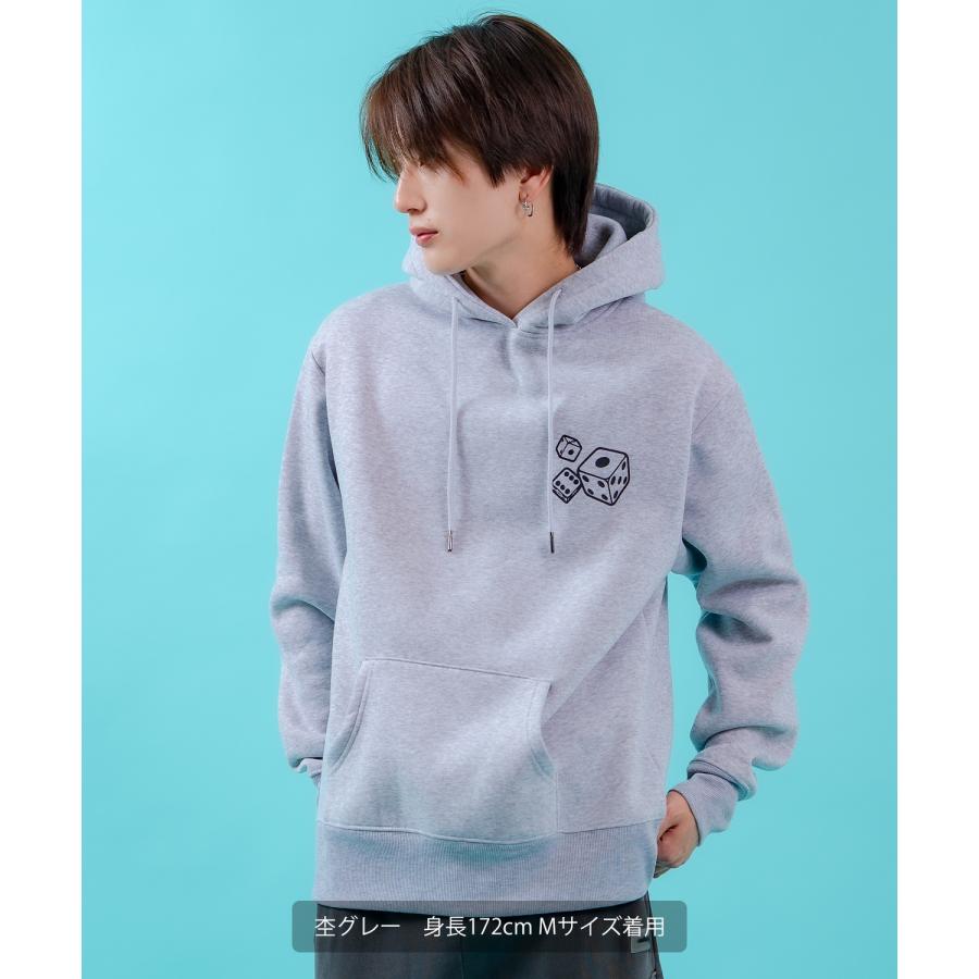 プルオーバーパーカー メンズ ダイス 裏起毛 プルパーカー レディース グラフィック プリント フーディー オーバーサイズ ストリート スケーター アメカジ | improves | 06