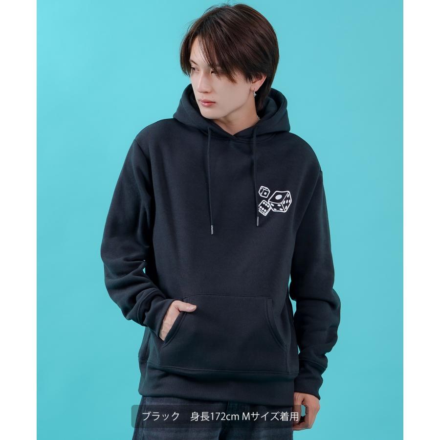 プルオーバーパーカー メンズ ダイス 裏起毛 プルパーカー レディース グラフィック プリント フーディー オーバーサイズ ストリート スケーター アメカジ | improves | 10