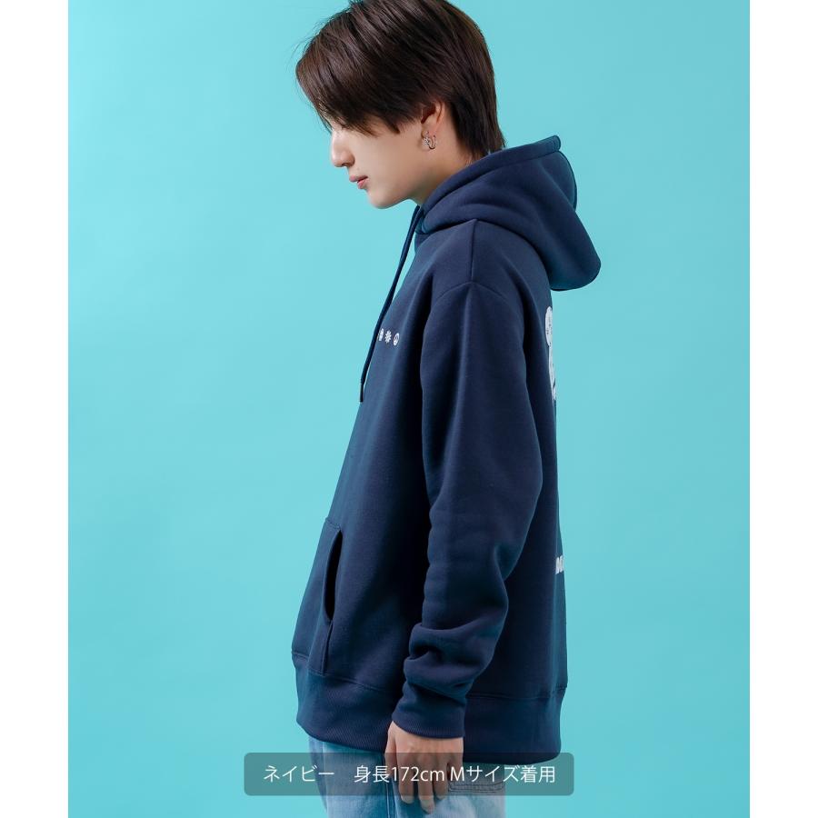 プルオーバーパーカー メンズ レディース 裏起毛 モノグラム ダウナーベア SIDEWAY STANCE スケーター ストリート ビッグシルエット プリント フーディー | improves | 15