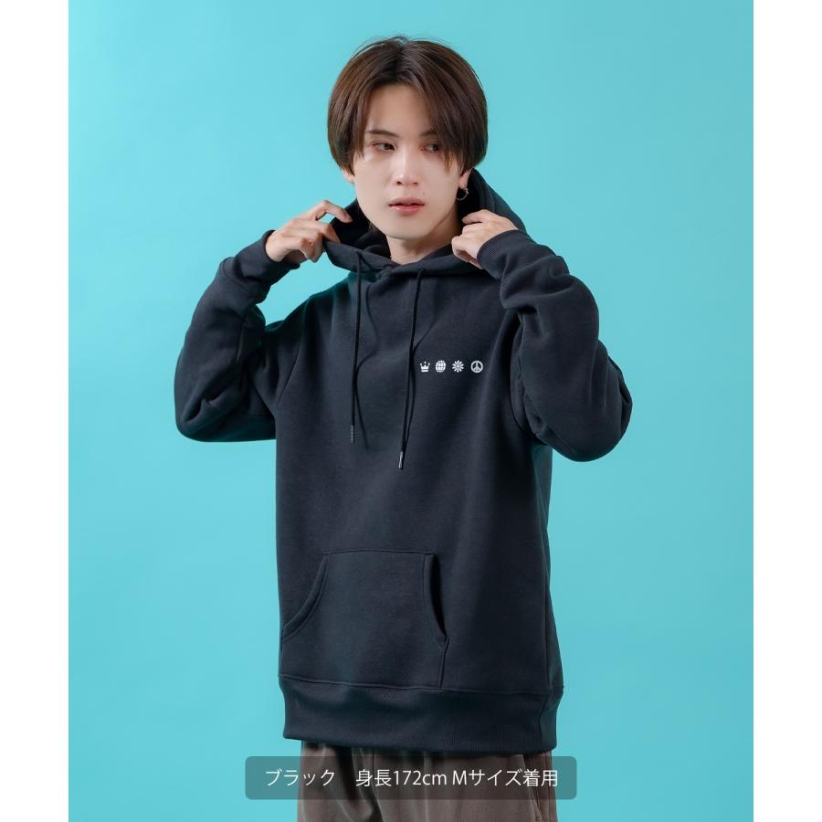 プルオーバーパーカー メンズ レディース 裏起毛 モノグラム ダウナーベア SIDEWAY STANCE スケーター ストリート ビッグシルエット プリント フーディー | improves | 06