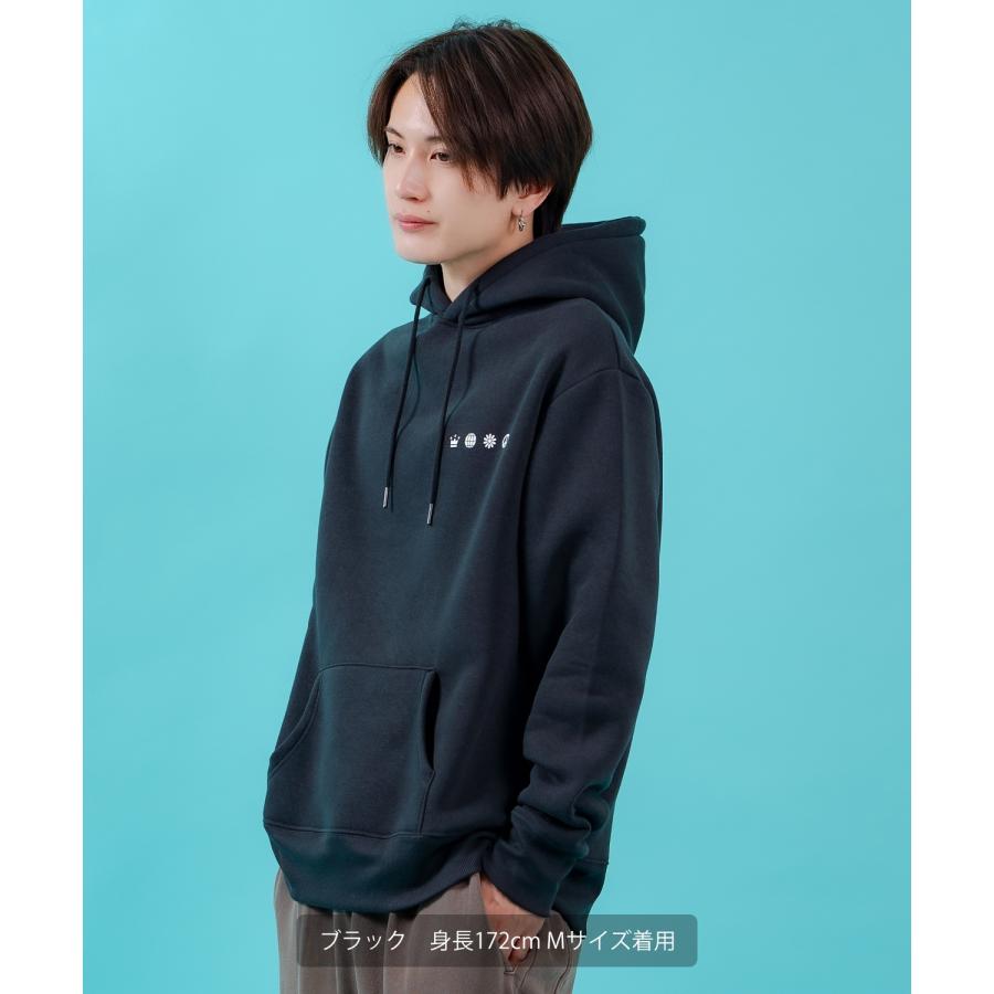 プルオーバーパーカー メンズ レディース 裏起毛 モノグラム ダウナーベア SIDEWAY STANCE スケーター ストリート ビッグシルエット プリント フーディー | improves | 07