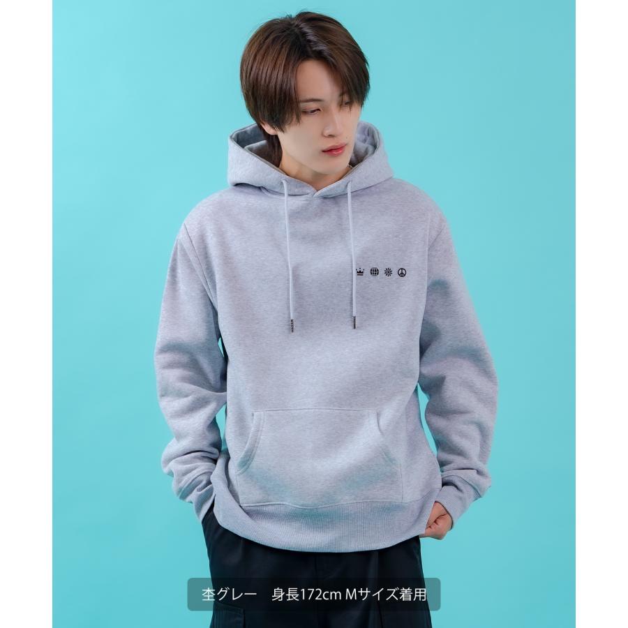 プルオーバーパーカー メンズ レディース 裏起毛 モノグラム ダウナーベア SIDEWAY STANCE スケーター ストリート ビッグシルエット プリント フーディー | improves | 11