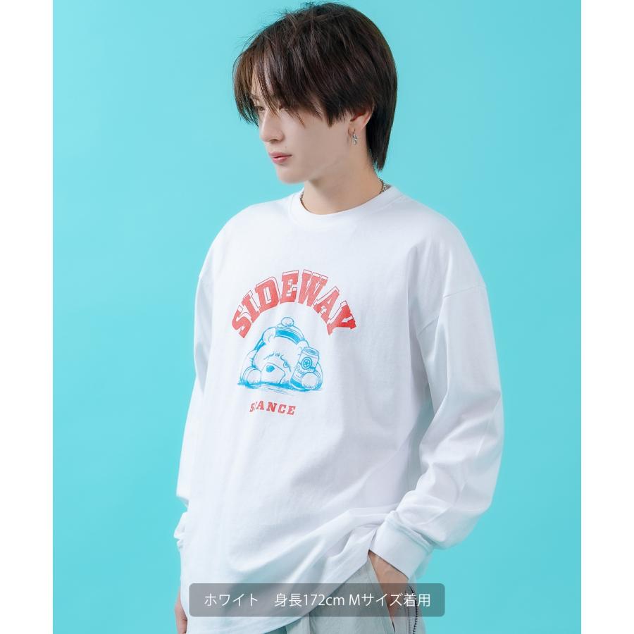 長袖Tシャツ ロンT メンズ レディース サイドウェイスタンス ビッグシルエット オーバーサイズ ストリート ダウナーベア カレッジロゴ アメカジ | improves | 04