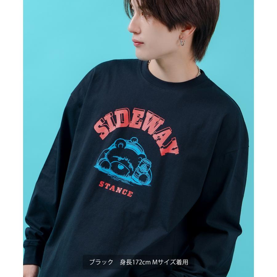 長袖Tシャツ ロンT メンズ レディース サイドウェイスタンス ビッグシルエット オーバーサイズ ストリート ダウナーベア カレッジロゴ アメカジ | improves | 07