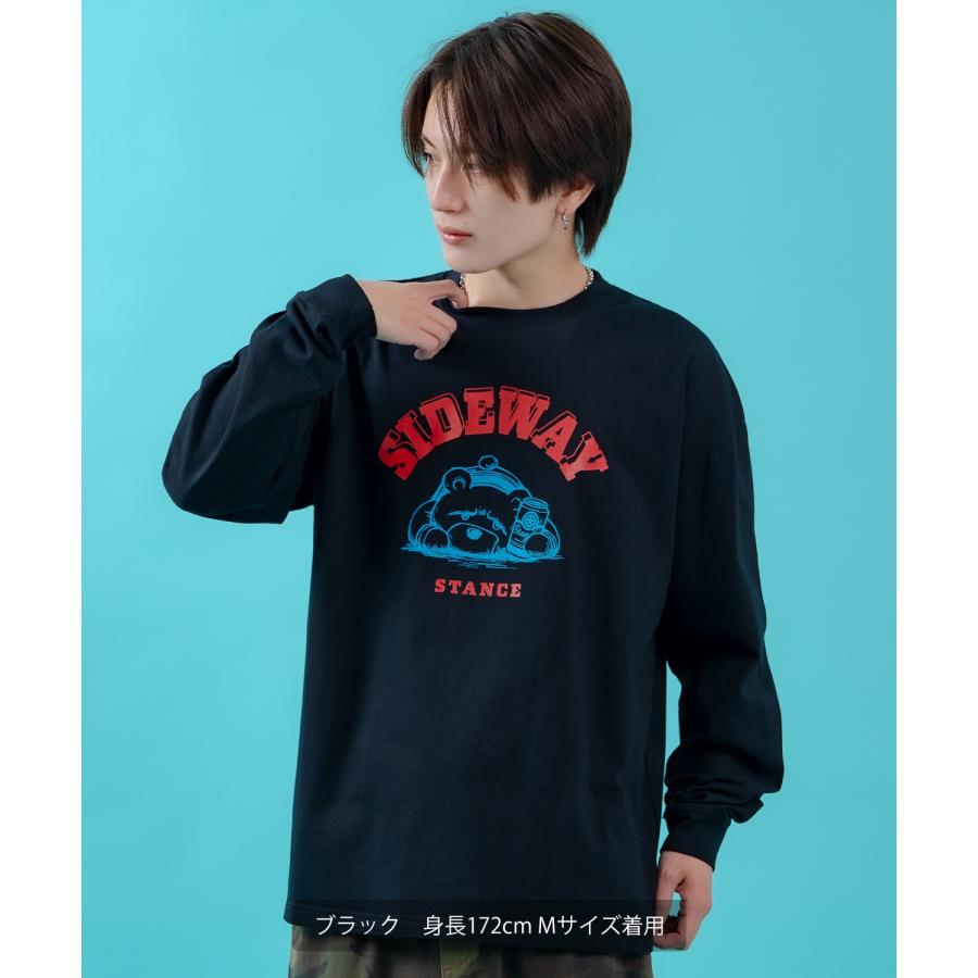 長袖Tシャツ ロンT メンズ レディース サイドウェイスタンス ビッグシルエット オーバーサイズ ストリート ダウナーベア カレッジロゴ アメカジ | improves | 08