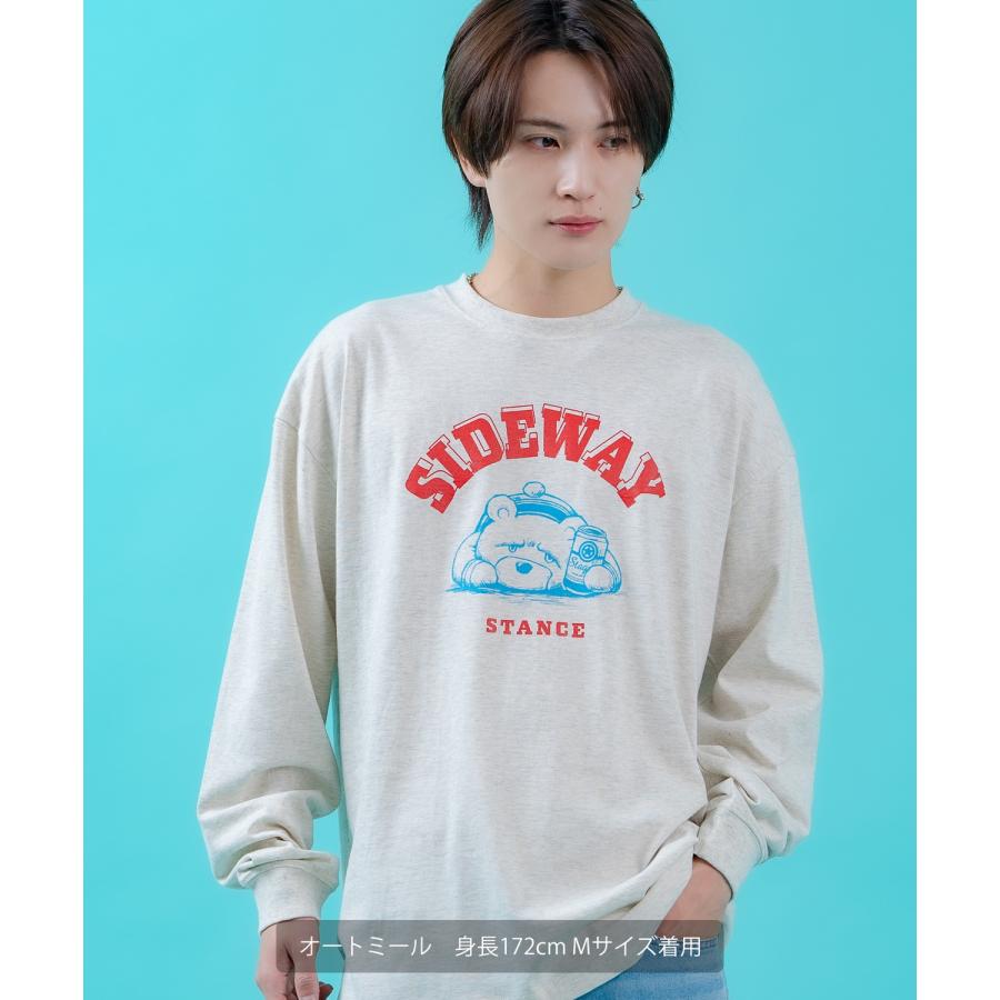 長袖Tシャツ ロンT メンズ レディース サイドウェイスタンス ビッグシルエット オーバーサイズ ストリート ダウナーベア カレッジロゴ アメカジ | improves | 12