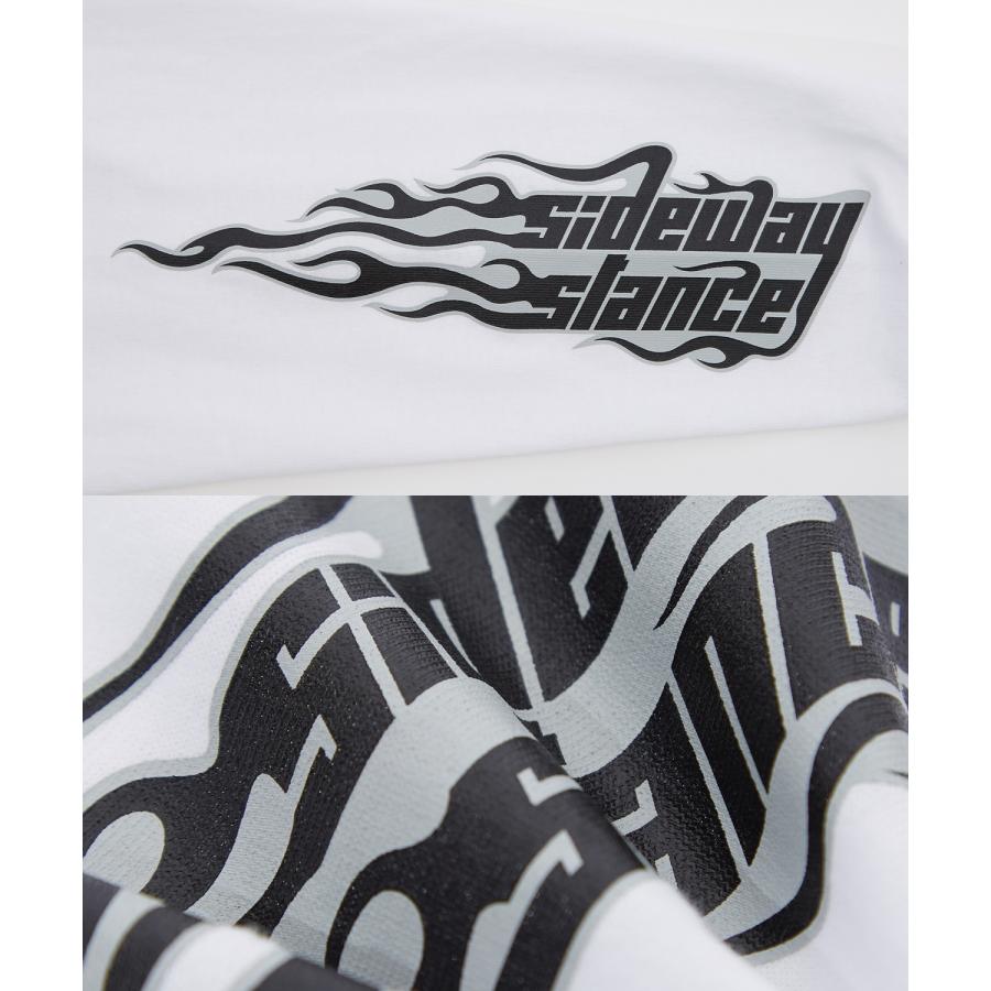 長袖Tシャツ メンズ ロンT フィーチャーアームロゴ長袖Tシャツ 炎 ファイヤーパターン 袖ロゴ SIDEWAY STANCE オーバーサイズ ストリート | improves | 17
