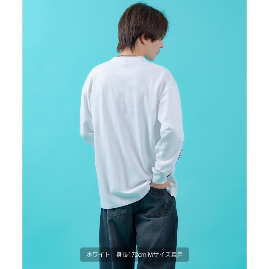 長袖Tシャツ メンズ ロンT フィーチャーアームロゴ長袖Tシャツ 炎 ファイヤーパターン 袖ロゴ SIDEWAY STANCE オーバーサイズ ストリート | improves | 07