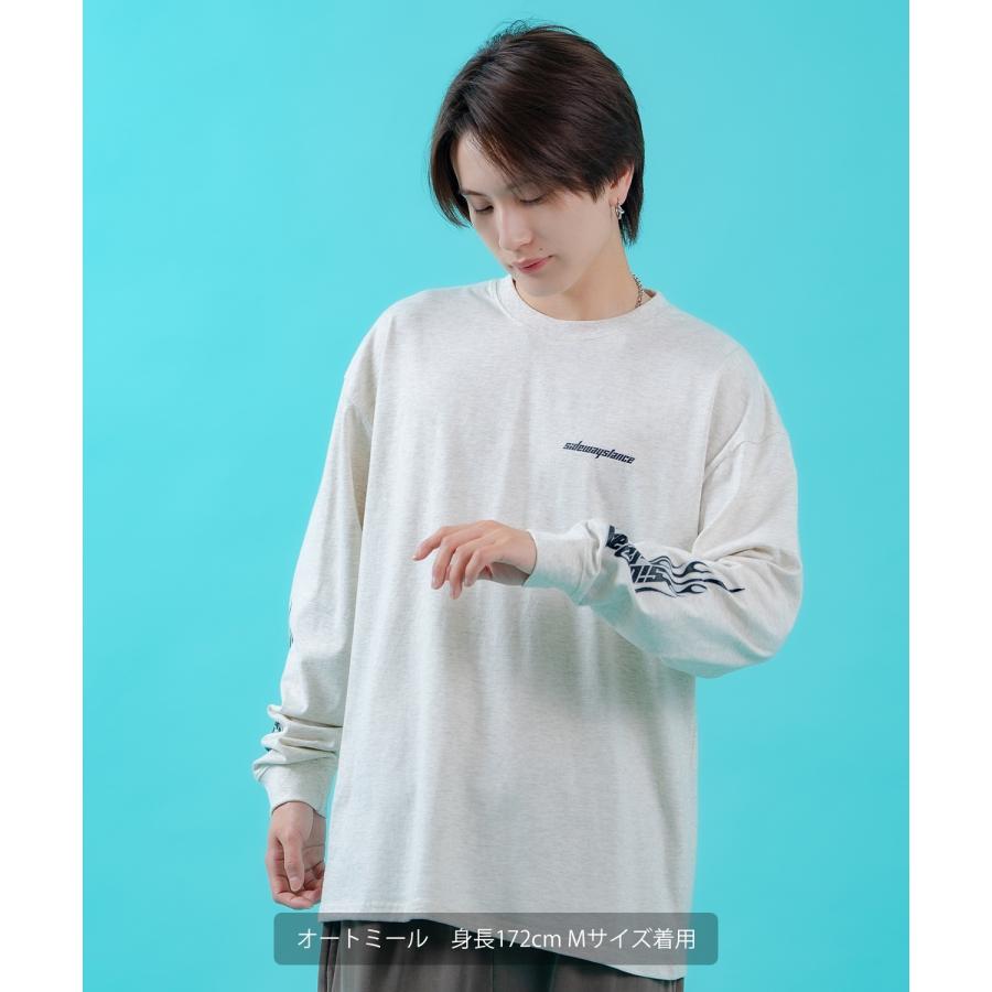 長袖Tシャツ メンズ ロンT フィーチャーアームロゴ長袖Tシャツ 炎 ファイヤーパターン 袖ロゴ SIDEWAY STANCE オーバーサイズ ストリート | improves | 08