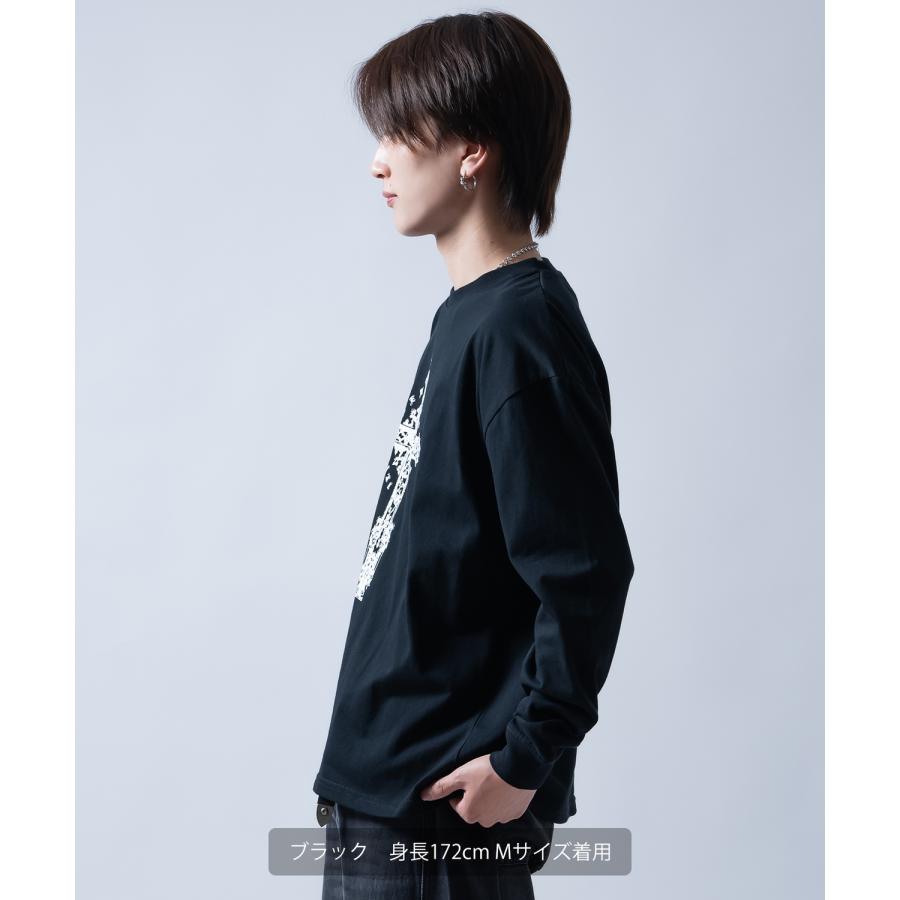 長袖Tシャツ メンズ クロス ロンT 十字架 サイドウェイスタンス SIDEWAY STANCE ビッグシルエット オーバーサイズ ストリート ゴシック 古着MIX | improves | 04