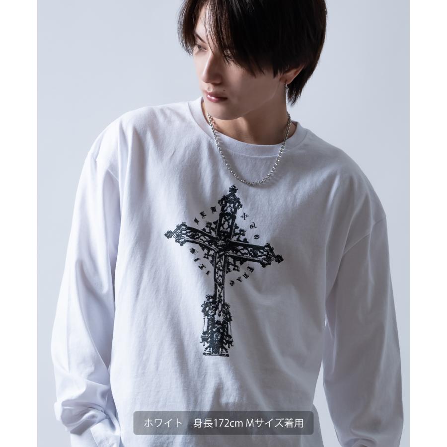 長袖Tシャツ メンズ クロス ロンT 十字架 サイドウェイスタンス SIDEWAY STANCE ビッグシルエット オーバーサイズ ストリート ゴシック 古着MIX | improves | 07