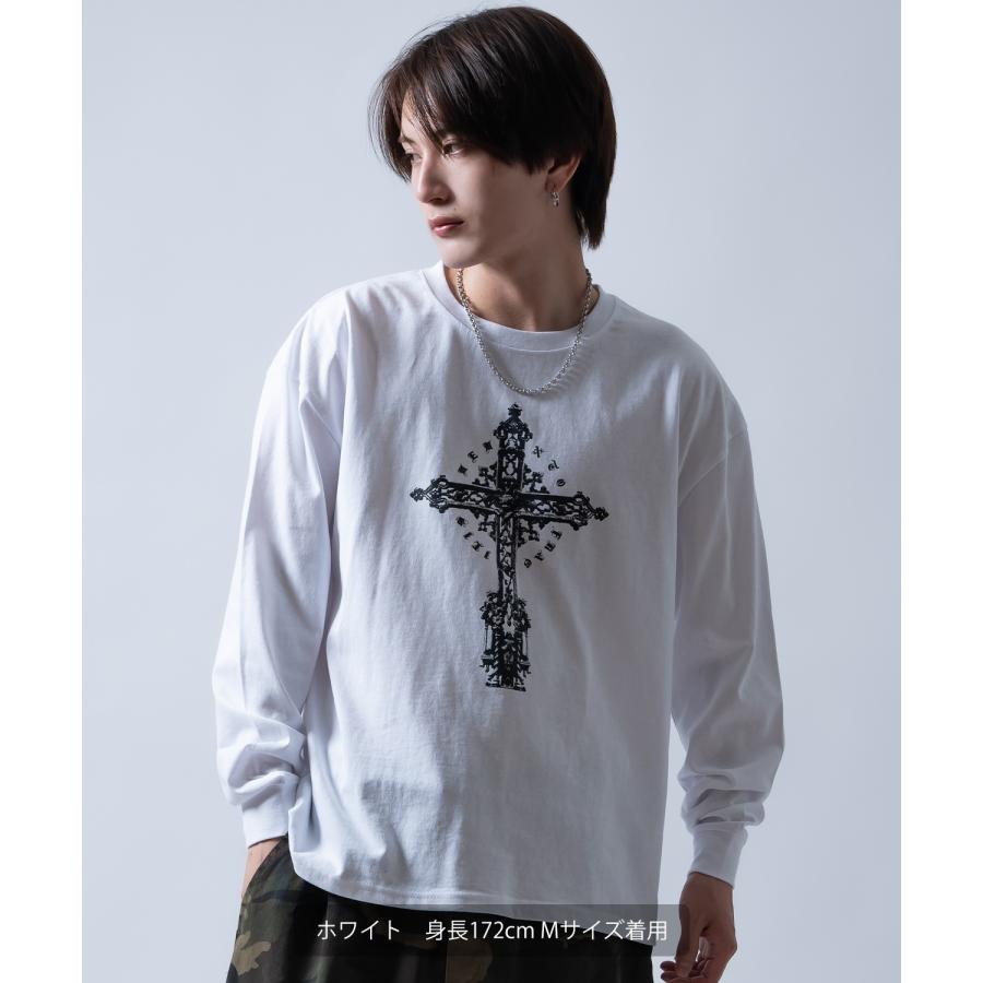 長袖Tシャツ メンズ クロス ロンT 十字架 サイドウェイスタンス SIDEWAY STANCE ビッグシルエット オーバーサイズ ストリート ゴシック 古着MIX | improves | 08