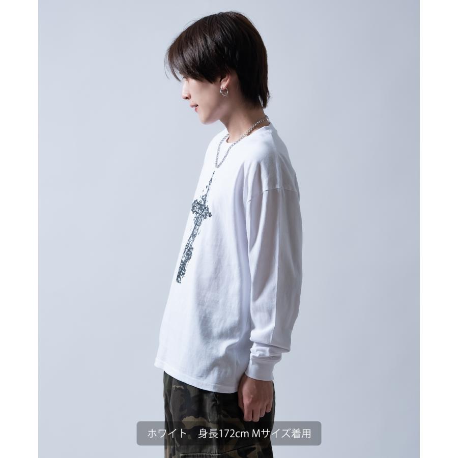 長袖Tシャツ メンズ クロス ロンT 十字架 サイドウェイスタンス SIDEWAY STANCE ビッグシルエット オーバーサイズ ストリート ゴシック 古着MIX | improves | 09