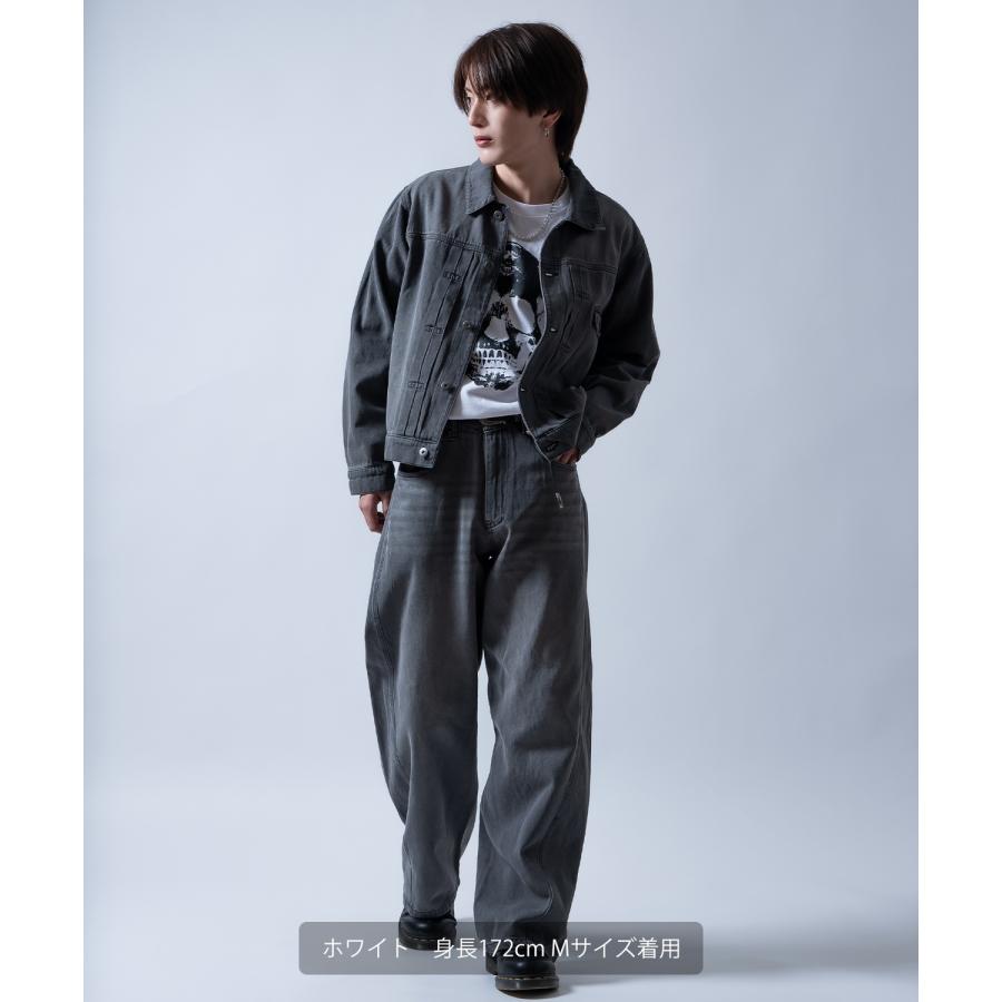 長袖Tシャツ メンズ スカル ロンT SIDEWAY STANCE サイドウェイスタンス 骸骨 ドクロ ビッグシルエット ストリート ロック グランジ 古着MIX | improves | 13