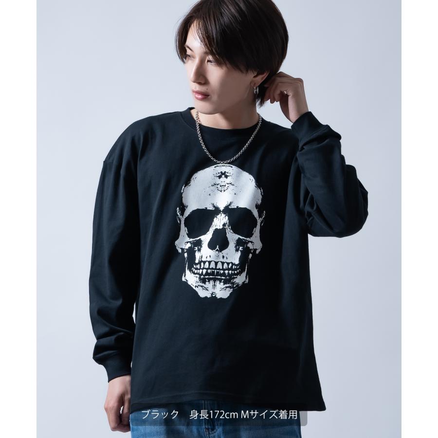 長袖Tシャツ メンズ スカル ロンT SIDEWAY STANCE サイドウェイスタンス 骸骨 ドクロ ビッグシルエット ストリート ロック グランジ 古着MIX | improves | 04