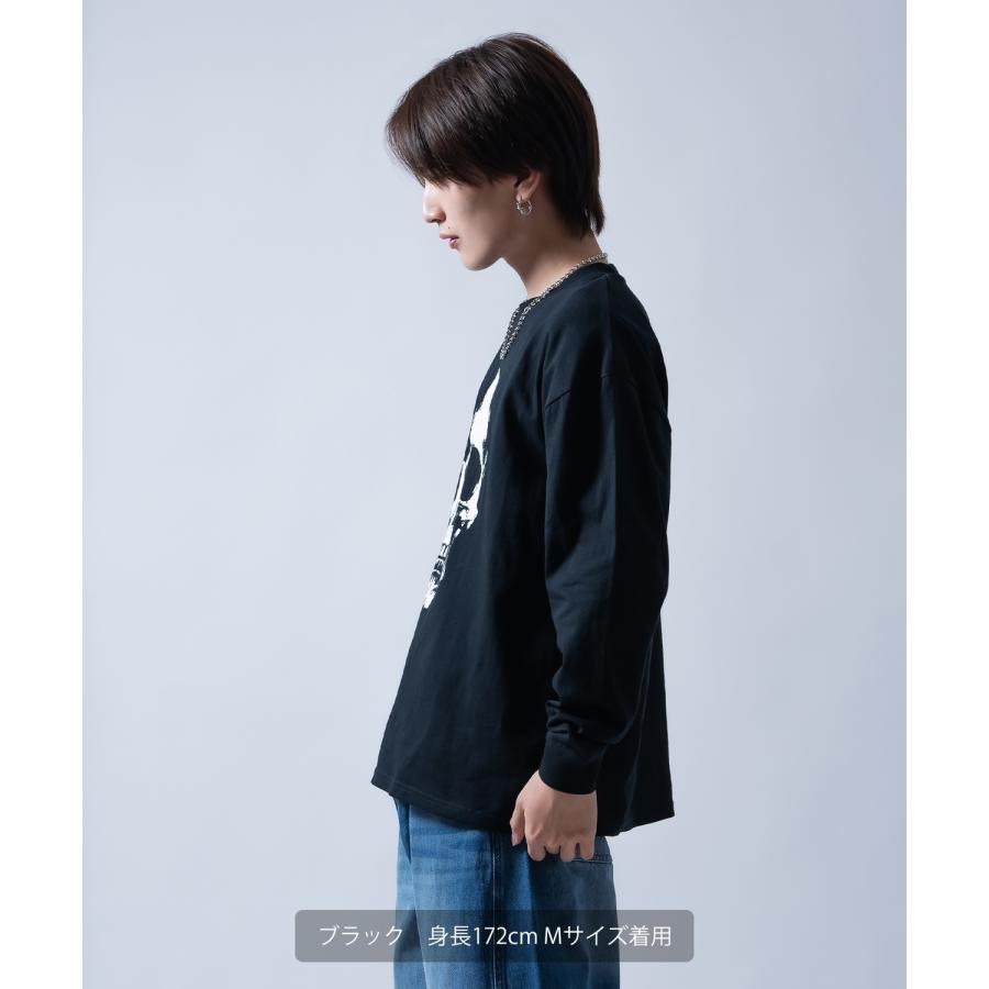 長袖Tシャツ メンズ スカル ロンT SIDEWAY STANCE サイドウェイスタンス 骸骨 ドクロ ビッグシルエット ストリート ロック グランジ 古着MIX | improves | 05