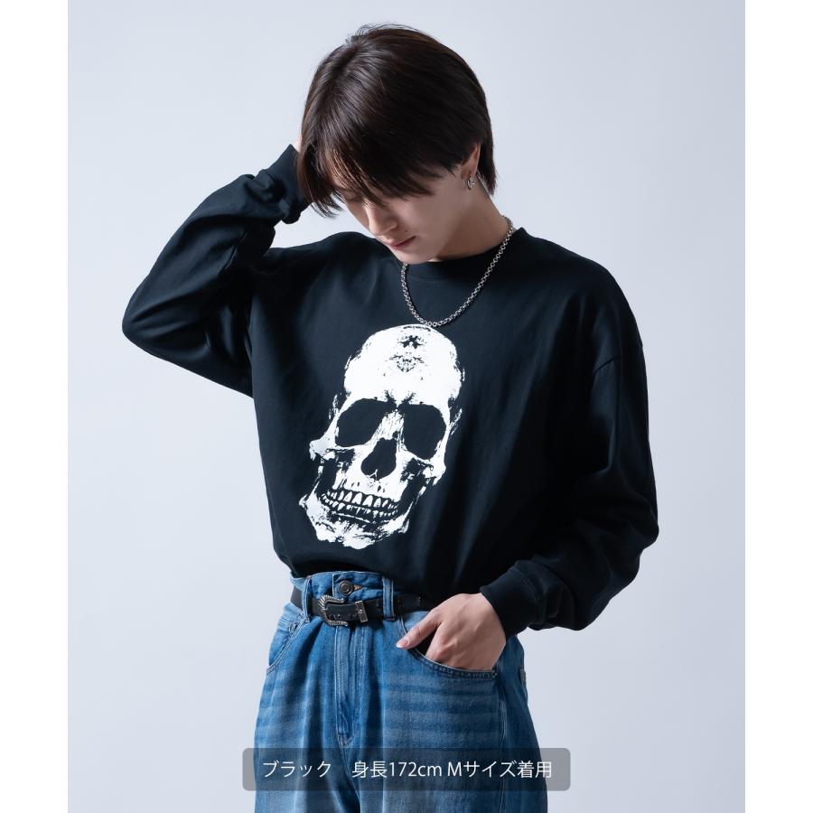 長袖Tシャツ メンズ スカル ロンT SIDEWAY STANCE サイドウェイスタンス 骸骨 ドクロ ビッグシルエット ストリート ロック グランジ 古着MIX | improves | 07