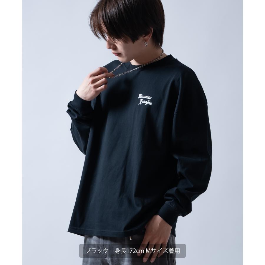 長袖Tシャツ ウイング長袖Tシャツ メンズ レディース ロンT バックプリント 天使 羽 サイドウェイスタンス ストリート オーバーサイズ ビッグT | improves | 05