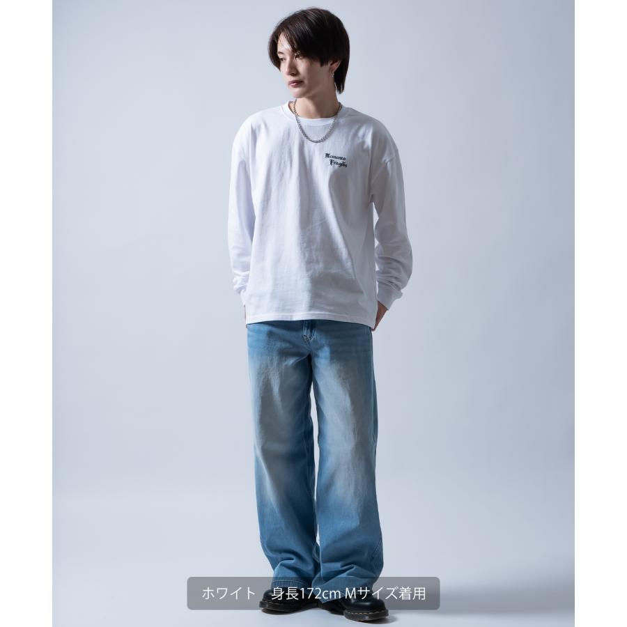 長袖Tシャツ ウイング長袖Tシャツ メンズ レディース ロンT バックプリント 天使 羽 サイドウェイスタンス ストリート オーバーサイズ ビッグT | improves | 11