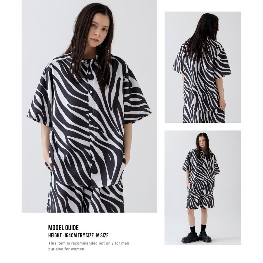 半袖シャツ メンズ SIDEWAY STANCE サイドウェイスタンス 柄シャツ 総柄 ユニセックス カジュアル スケーター ストリート 古着MIX 韓国 | improves | 24