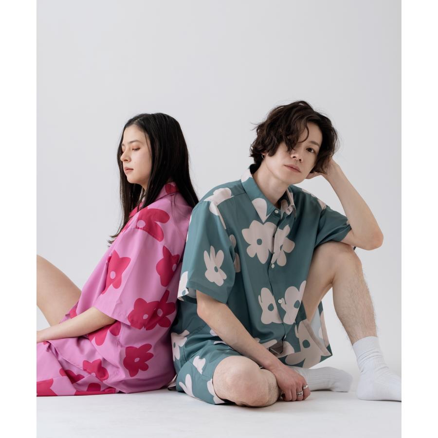 半袖シャツ メンズ SIDEWAY STANCE サイドウェイスタンス 柄シャツ 総柄 ユニセックス カジュアル スケーター ストリート 古着MIX 韓国 | improves | 17