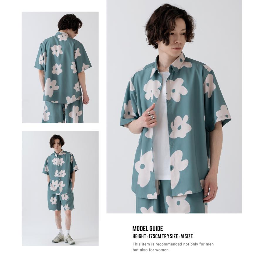 半袖シャツ メンズ SIDEWAY STANCE サイドウェイスタンス 柄シャツ 総柄 ユニセックス カジュアル スケーター ストリート 古着MIX 韓国 | improves | 18