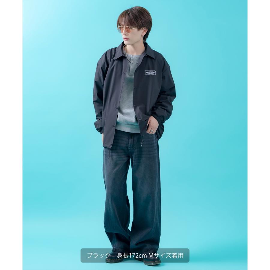 コーチジャケット メンズ SIDEWAY STANCE サイドウェイスタンス ナイロン  アメカジ スケーター ストリート 古着MIX 韓国ファッション ブラック ネイビー | improves | 08
