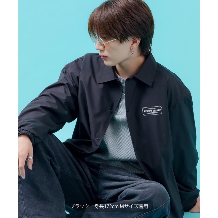コーチジャケット メンズ SIDEWAY STANCE サイドウェイスタンス ナイロン  アメカジ スケーター ストリート 古着MIX 韓国ファッション ブラック ネイビー | improves | 09