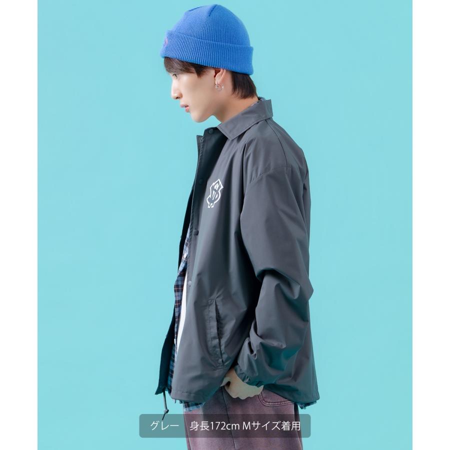 コーチジャケット メンズ SIDEWAY STANCE サイドウェイスタンス ナイロン  アメカジ スケーター ストリート 古着MIX 韓国ファッション ブラック ライトグレー | improves | 12