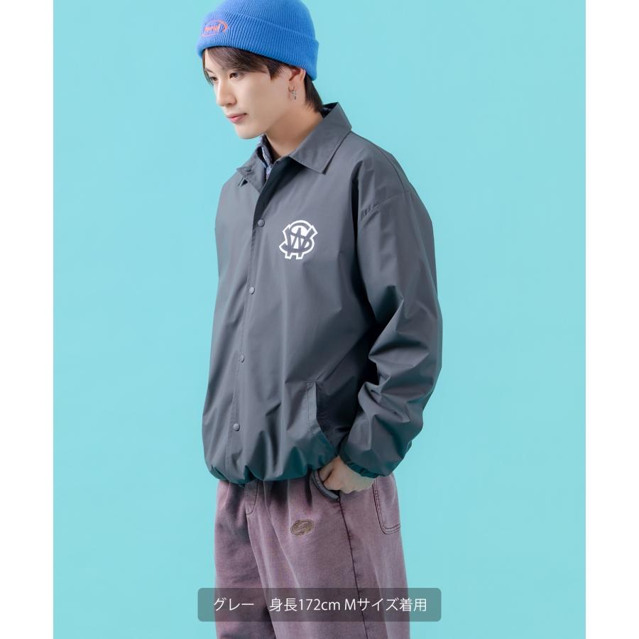 コーチジャケット メンズ SIDEWAY STANCE サイドウェイスタンス ナイロン  アメカジ スケーター ストリート 古着MIX 韓国ファッション ブラック ライトグレー | improves | 15